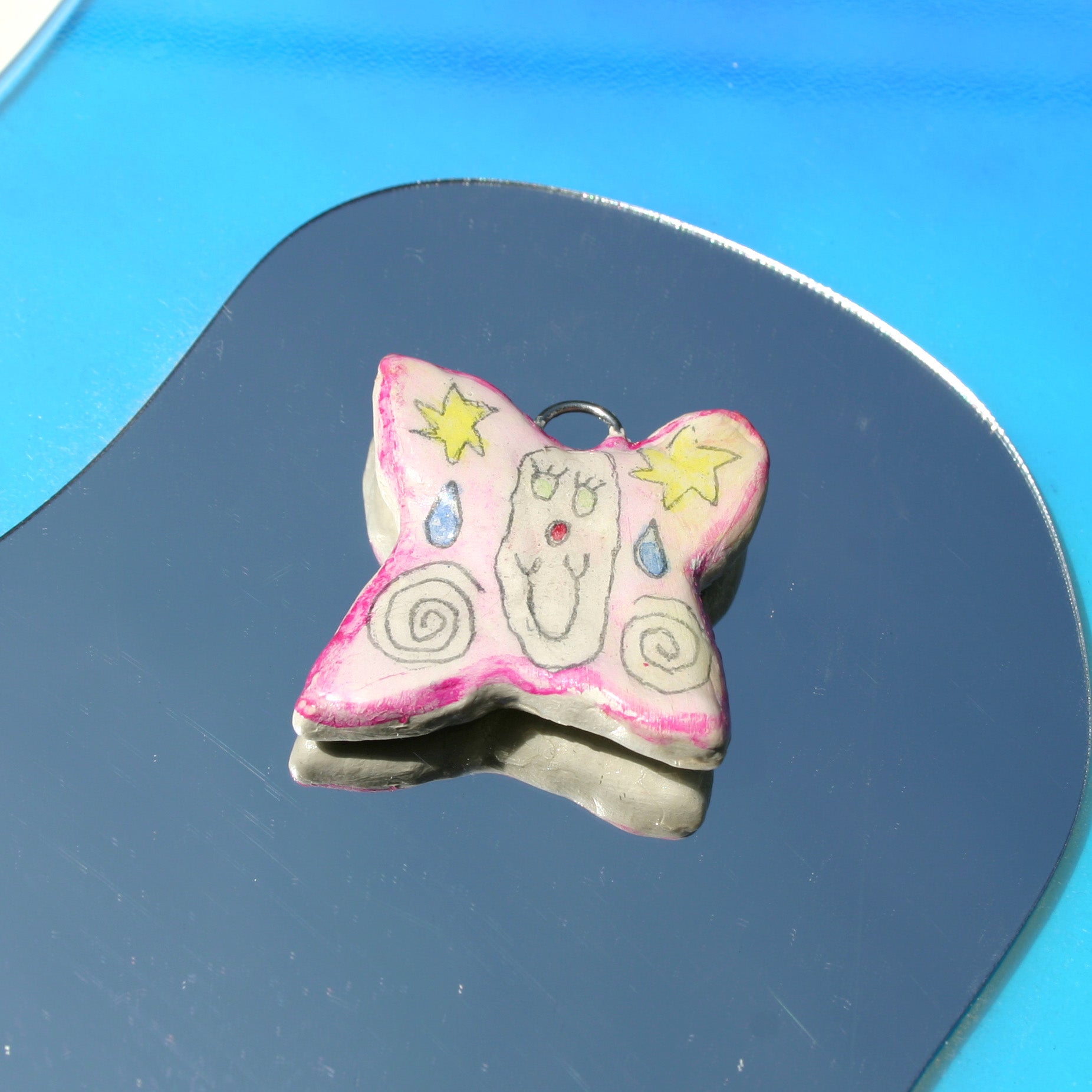 "Creator" Clay Charm | Pink Butterfly