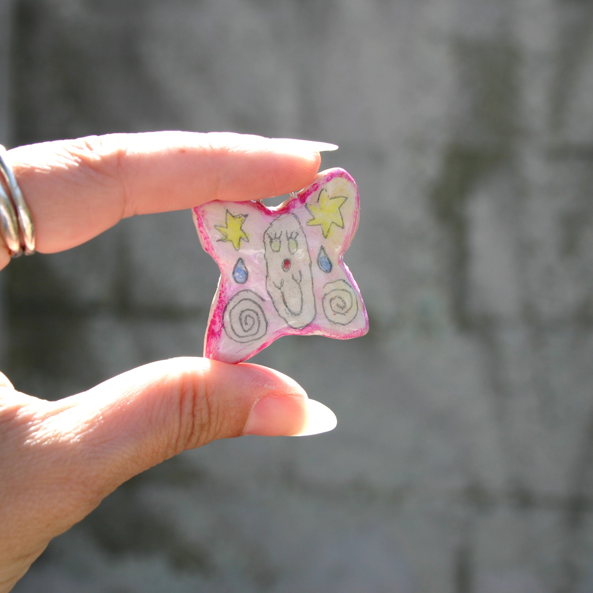 "Creator" Clay Charm | Pink Butterfly