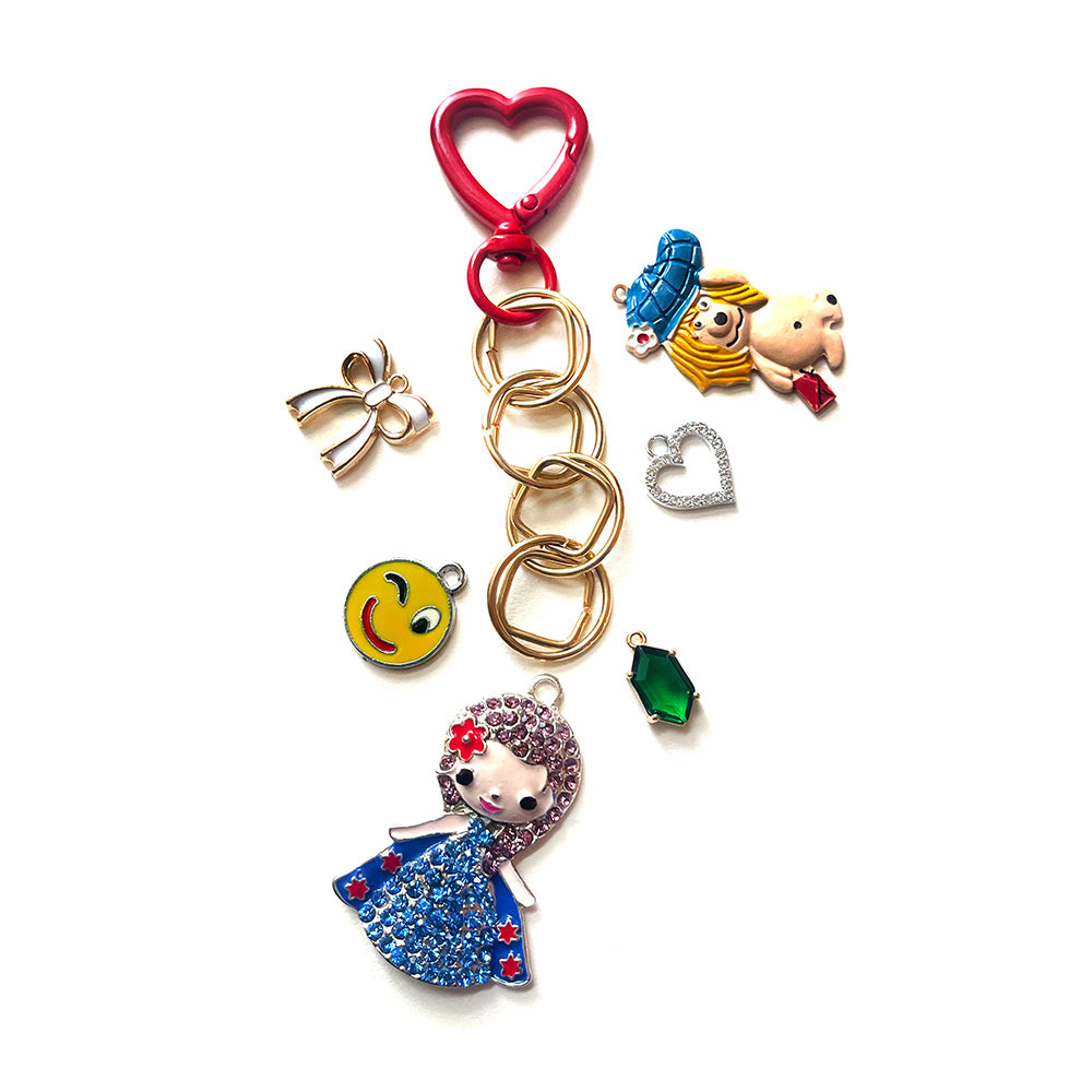 Trinket Bar Bag Charm Chain | HEARTS