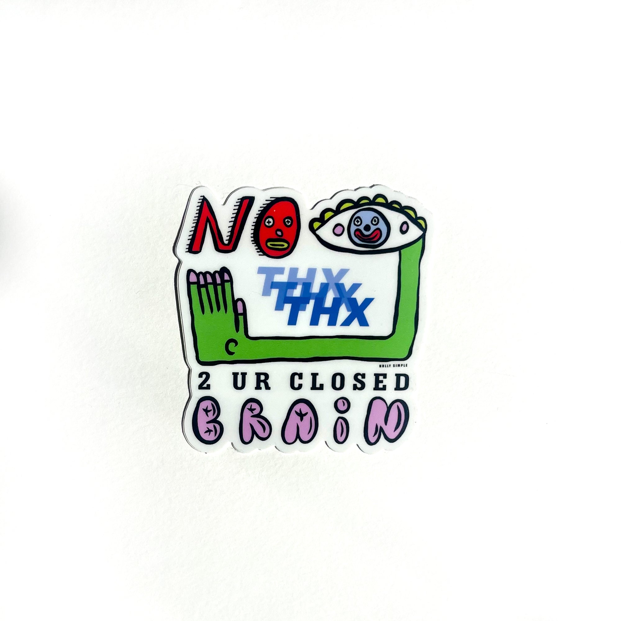 NO THX Neon Vinyl Sticker