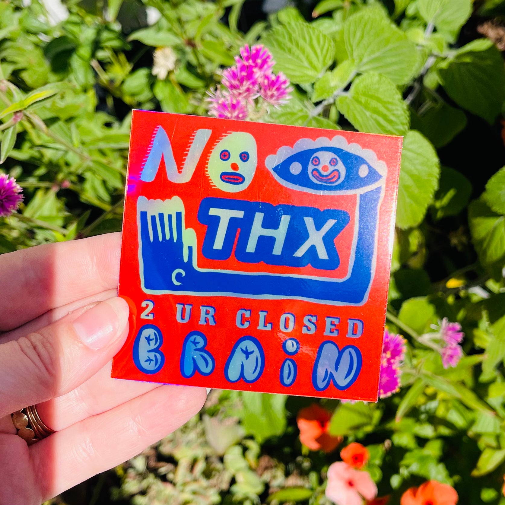 NO THX Hologram Vinyl Sticker