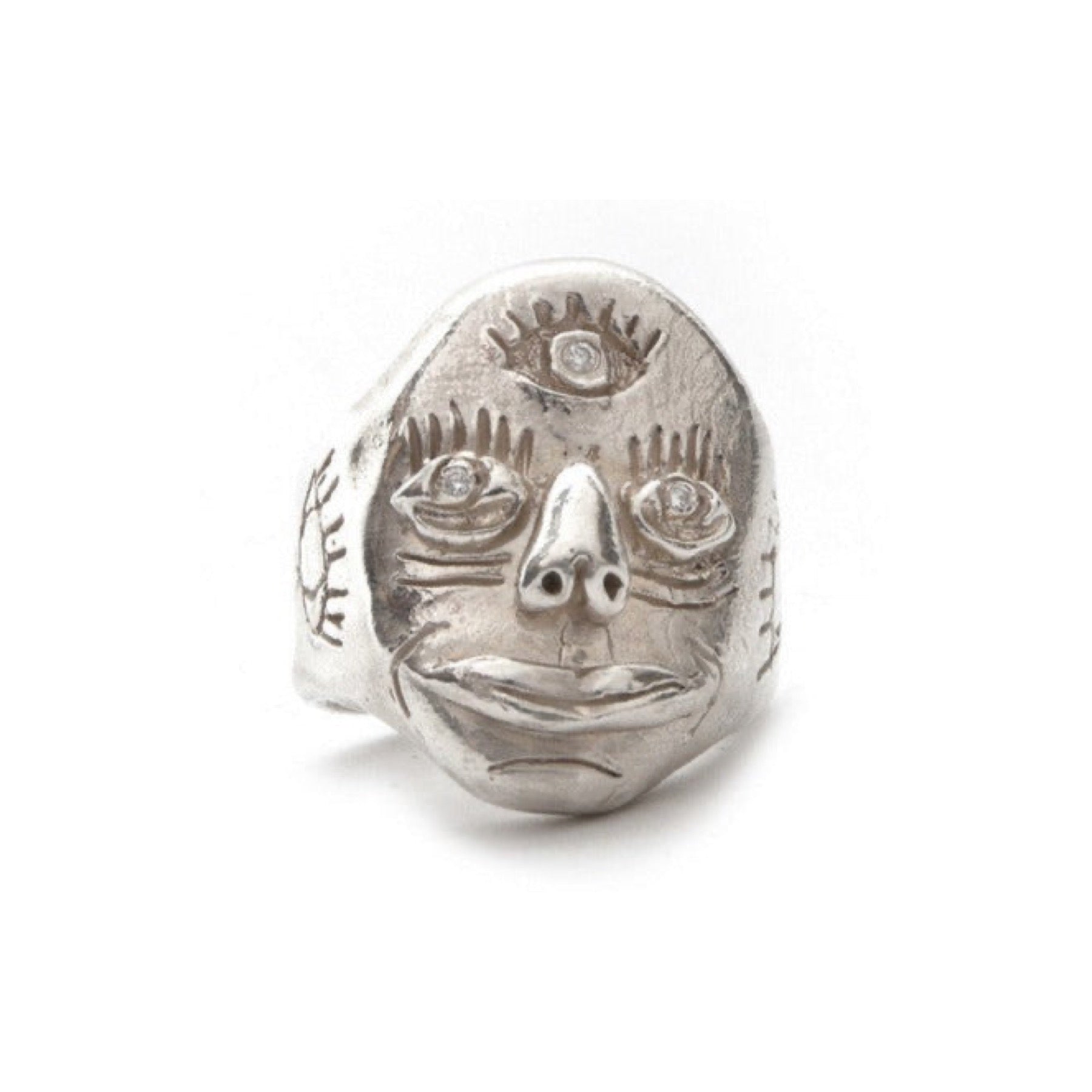 Sculpted Face Ring | Sterling Silver | MADE TO ORDER